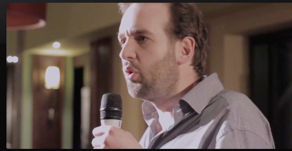 Comedian performing at Costa Comedy Awards